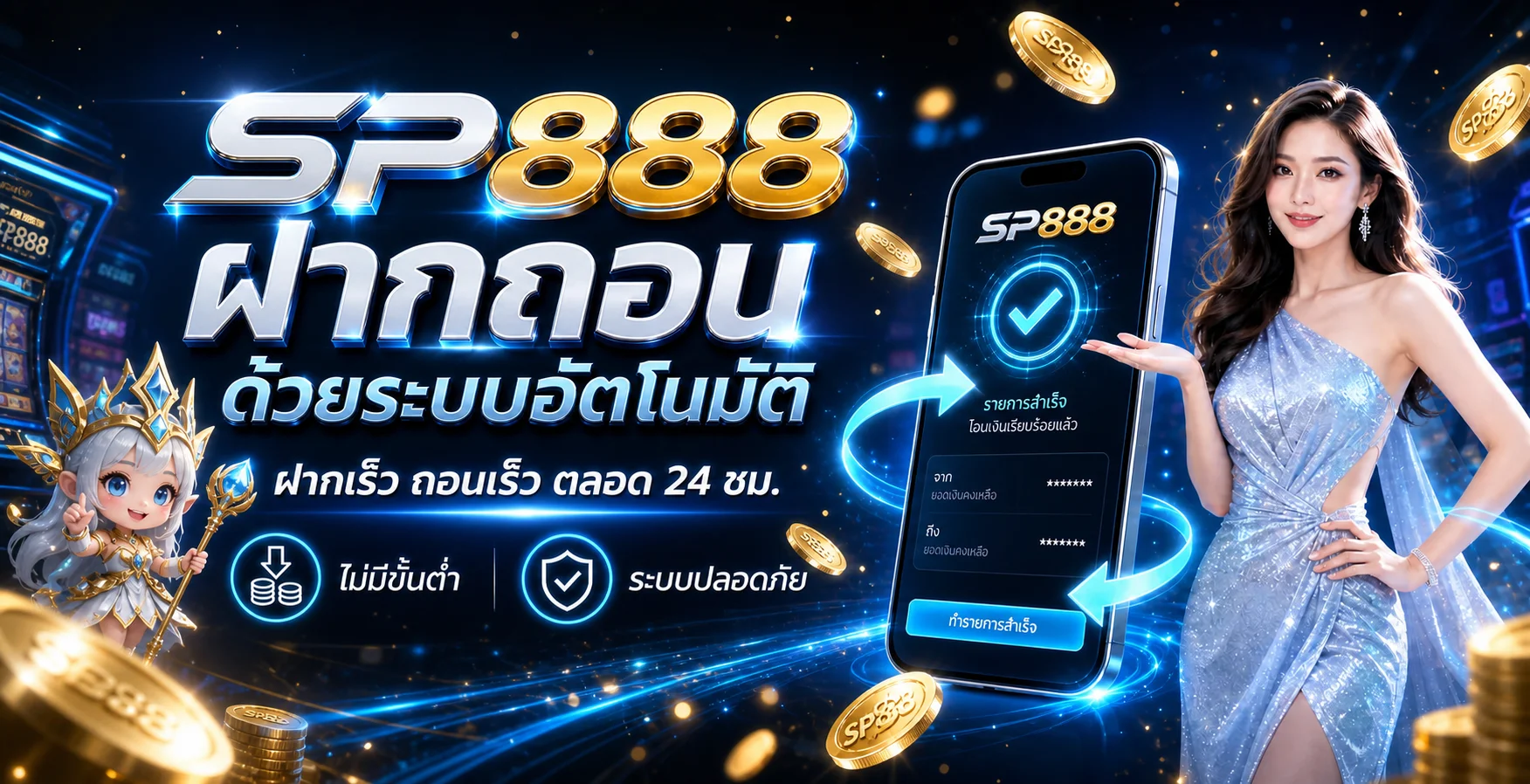 ภาพแนะนำการเข้าสู่ระบบ SP888 อย่างปลอดภัย